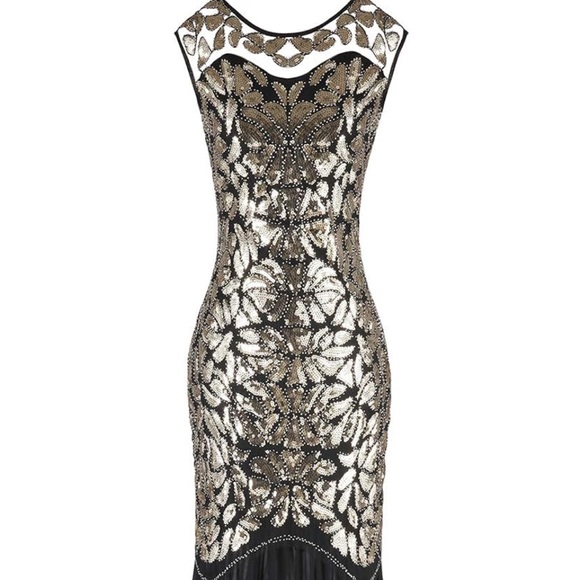 FAIRY COUPLE Women`s 1920s Plus Size Gatsby V Neck - Picture 1 of 3